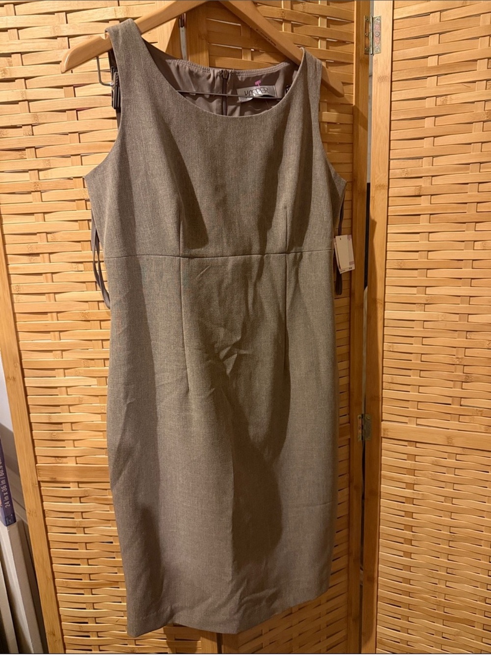 Kasper Brown Sleeveless Sheath Dress